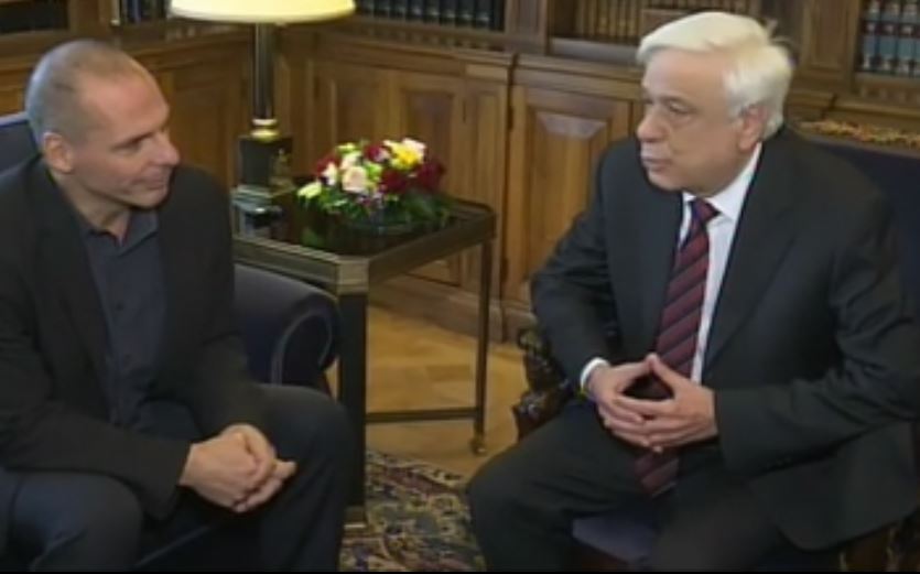 Συνάντηση Παυλόπουλου-Βαρουφάκη στο Προεδρικό Μέγαρο