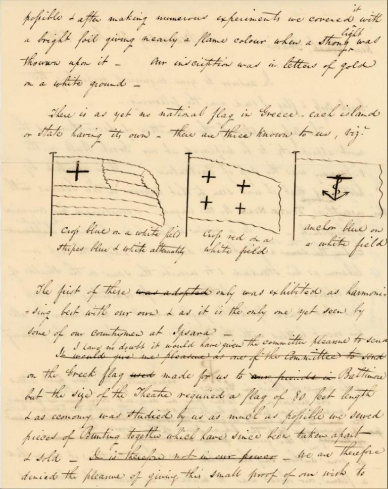 Η ελληνική σημαία σχεδιασμένη επί χάρτου το 1824 και η αλληλογραφία Καποδίστρια – Εϋνάρδου