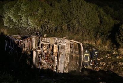 Βουτιά λεωφορείου σε χαράδρα έξω από το Χορτιάτη με ένα νεκρό