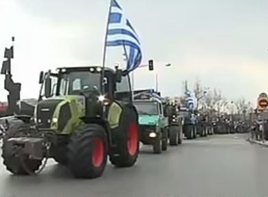 Εισβολή τρακτέρ στη Θεσσαλονίκη
