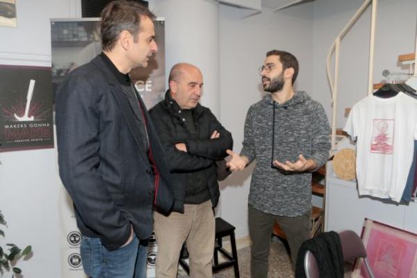 Στην Στοά Εμπόρων ο Κυριάκος Μητσοτάκης