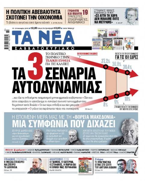 Διαβάστε στα «ΝΕΑ Σαββατοκύριακο»: «Τα τρία σενάρια της αυτοδυναμίας»