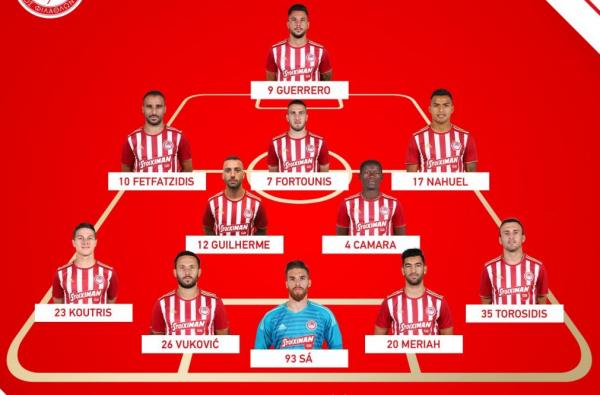 Η ενδεκάδα του Ολυμπιακού με την Ξάνθη