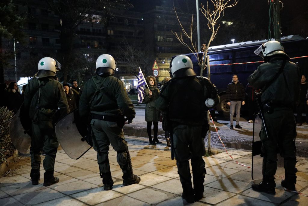 Θεσσαλονίκη: Μια σύλληψη κατά τη διαδήλωση έξω από το Μέγαρο Μουσικής