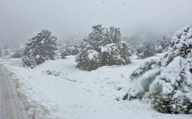 Σφορδή χιονόπτωση στη Σαμοθράκη: «Η όλη κατάσταση ξεφεύγει των συνηθισμένων»