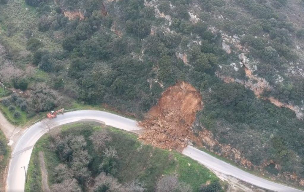 Ρέθυμνο: Κλειστοί δρόμοι από πτώσεις βράχων σε μεγάλο τμήμα του οδικού δικτύου