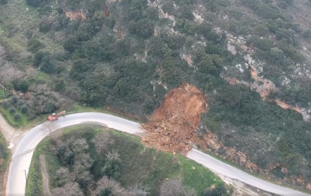 Ρέθυμνο: Κλειστοί δρόμοι από πτώσεις βράχων σε μεγάλο τμήμα του οδικού δικτύου