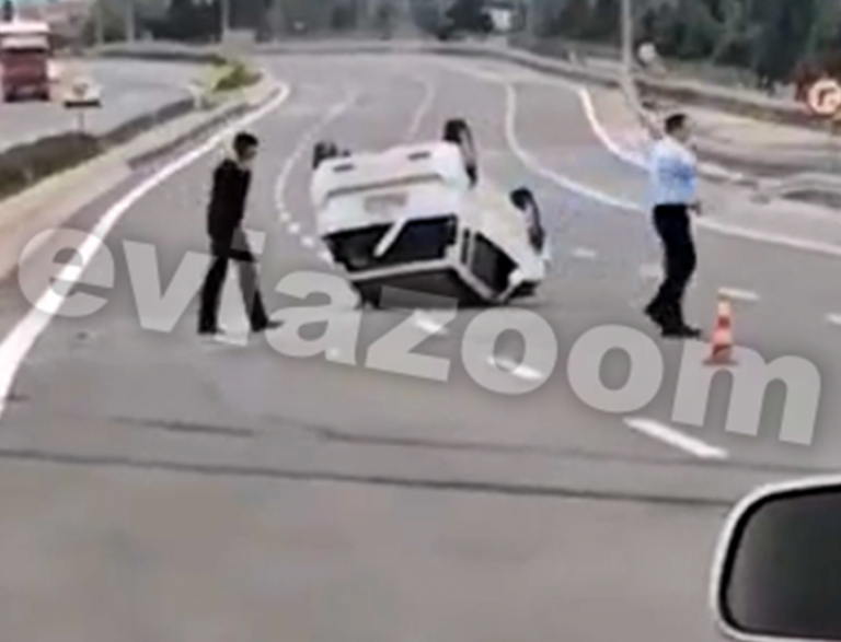 Σφοδρό τροχαίο στην Αθηνών – Λαμίας: Τούμπαρε αυτοκίνητο έξω από τη Χαλκίδα
