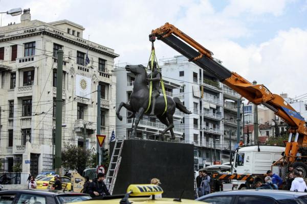 Alexander the Great equestrian statue conquers Athenian landscape