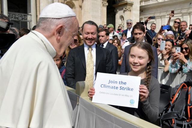 Η 16χρονη ακτιβίστρια Γκρέτα Τούνμπεργκ συναντήθηκε με τον Πάπα Φραγκίσκο