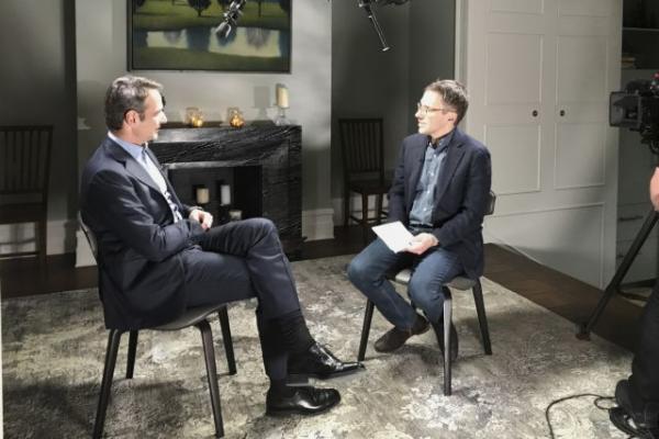 Tsipras a threat to Greek democracy Mitsotakis tells PBS