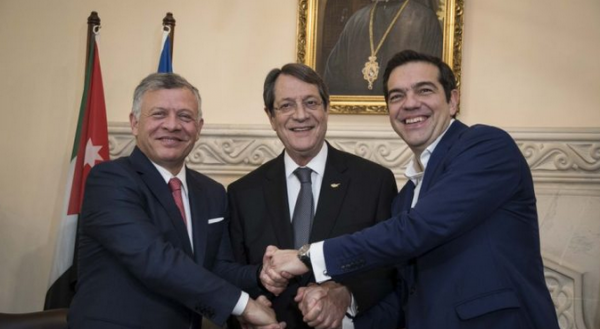 Ιορδανία: Συνάντηση του βασιλιά Αμπντάλα Β’ με τον Αλέξη Τσίπρα στο πλαίσιο της Τριμερούς