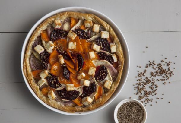 Τάρτα με πολύχρωμες ρίζες