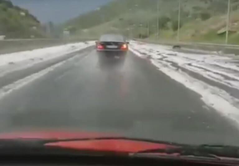 Το χαλάζι το «έστρωσε» στην Κοζάνη