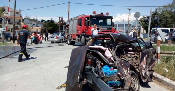 Λάρισα: Σύγκρουση τρένου με αυτοκίνητο- Ένας τραυματίας