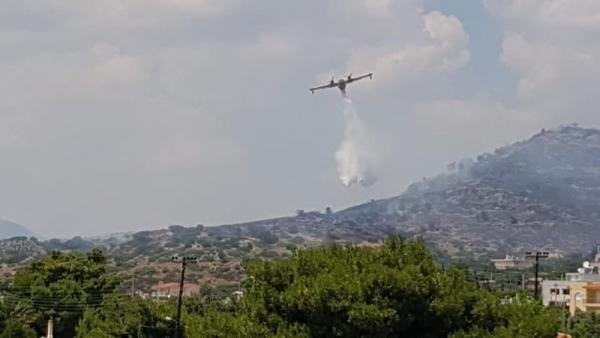 Λαγονήσι: Υπό έλεγχο η φωτιά – Εκκενώθηκαν προληπτικά σπίτια
