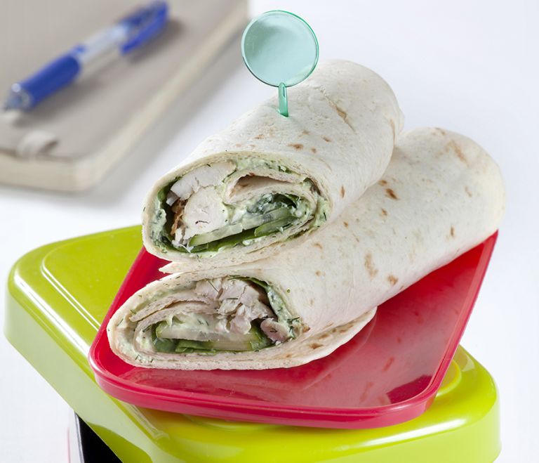 Wrap με κοτόπουλο, κρέμα αβοκάντο και ξινομυζήθρα