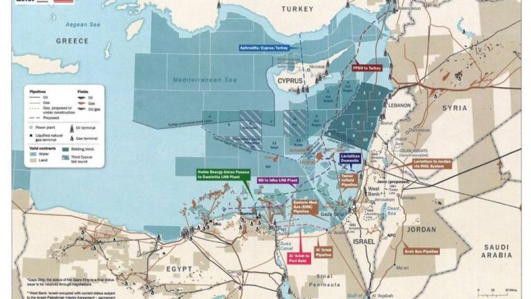 Ο αμερικανικός χάρτης πoυ ανατρέπει τα πάντα στην Ανατολική Μεσόγειο