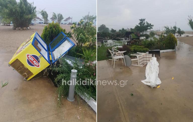 Μεγάλες ζημιές : Ακόμη και ψυγεία σήκωσε το μπουρίνι στη Χαλκιδική! (εικόνες)
