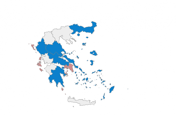 Γαλάζιος ο εκλογικός χάρτης της χώρας – Ηχηρό «χαστούκι» των πολιτών στον ΣΥΡΙΖΑ