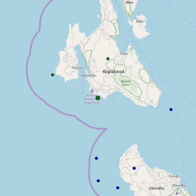 Σειμός 3,9 Ρίχτερ στα ανοιχτά του Αργοστολίου