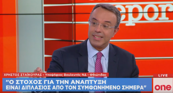 Χρ. Σταϊκούρας στο One Channel: Οι αγορές προεξοφλούν σταθερή κυβέρνηση