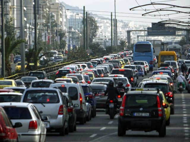 Μεγάλο μποτιλιάρισμα στη λεωφόρο Συγγρού λόγω έργων