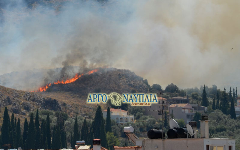 Φωτιά σε Ναύπλιο και Θάσο κοντά σε κατοικημένες περιοχές [Εικόνες]