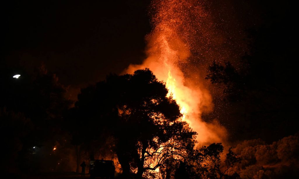Κόλαση φωτιάς με τρία μεγάλα μέτωπα στον δήμο Κύμης Αλιβερίου (εικόνες)