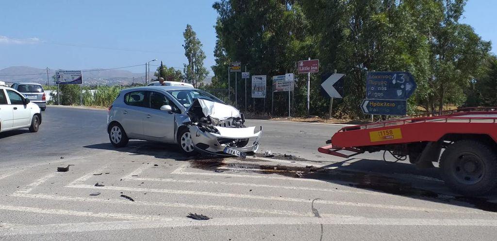 Σφοδρή σύγκρουση στον κόμβο του Τυμπακίου