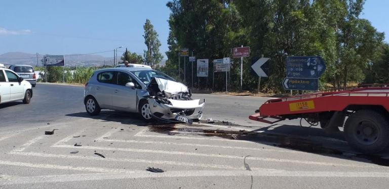 Σφοδρή σύγκρουση στον κόμβο του Τυμπακίου