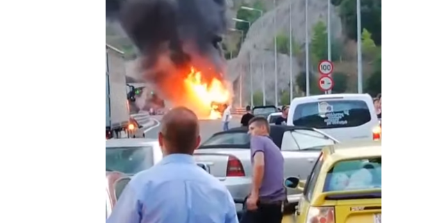 Φλεγόμενο λεωφορείο εν κινήσει στην Εγνατία Οδό –  Η ηρωική πράξη του οδηγού