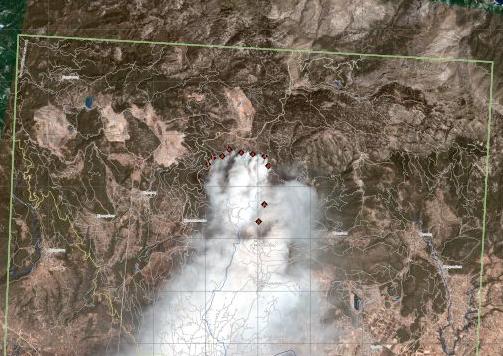 Δορυφορική φωτογραφία από την φωτιά στην Εύβοια -Από την υπηρεσία Copernicus