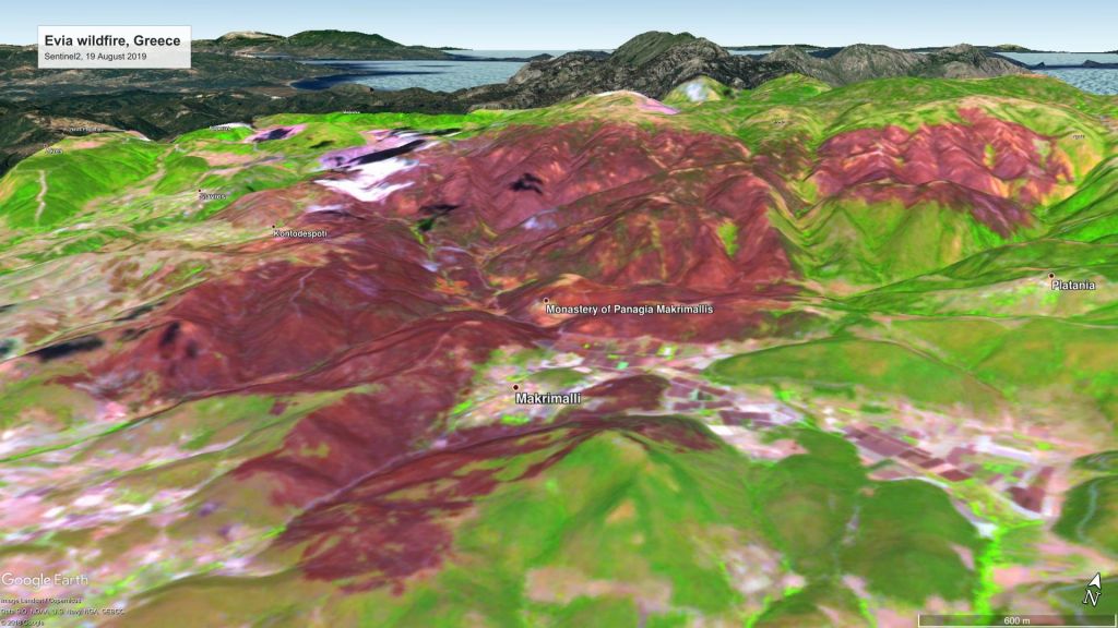 Καταστροφή στην Εύβοια: Νέες δορυφορικές φωτογραφίες