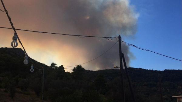 Εφιάλτης στην Εύβοια: Σοβαρή αναζωπύρωση στην Πλατάνα – Απειλείται και η Άτταλη