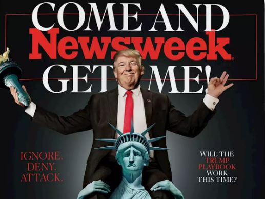 Ντόναλντ Τραμπ : «Καβάλα» στο Άγαλμα της Ελευθερίας στο εξώφυλλο του Newsweek