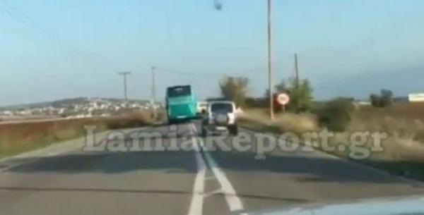 Οδηγός ΚΤΕΛ κάνει επικίνδυνους ελιγμούς και προσπεράσεις