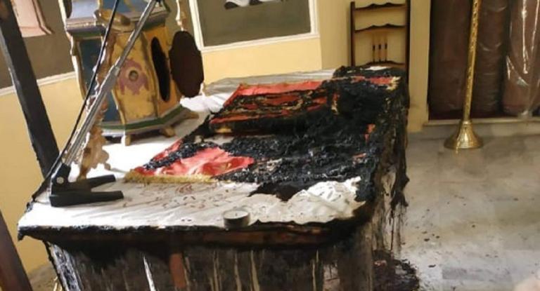 Έκαψαν την Αγία Τράπεζα εκκλησίας στη Χίο [Εικόνα]