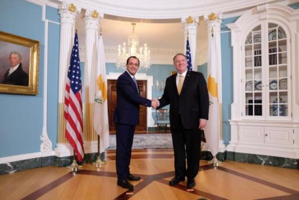 Συναντήθηκε με Πομπέο ο Χριστοδουλίδη : Συζήτησαν περαιτέρω αναβάθμιση σχέσεων Κύπρου – ΗΠΑ