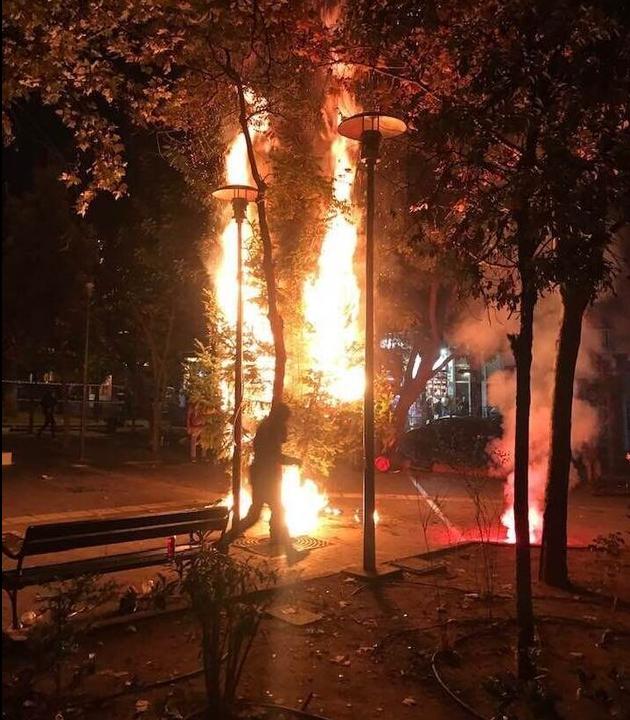 Θα το κάψουμε φέτος κυρ Στέφανε – «Φωτιά» στο Twitter με το δέντρο στα Εξάρχεια