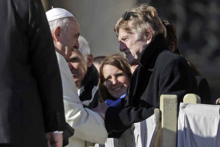 Ο Ρόμπερτ Ρέντφορντ συναντήθηκε με τον πάπα Φραγκίσκο
