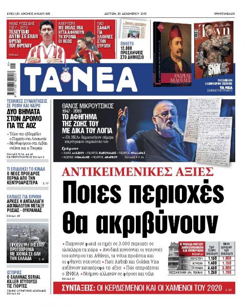 Διαβάστε στα ΝΕΑ της Δευτέρας: «Ακίνητα – Ποιες περιοχές θα ακριβύνουν»