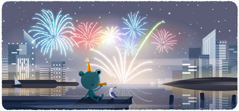 Παραμονή Πρωτοχρονιάς : Την τιμά η Google με ένα doodle