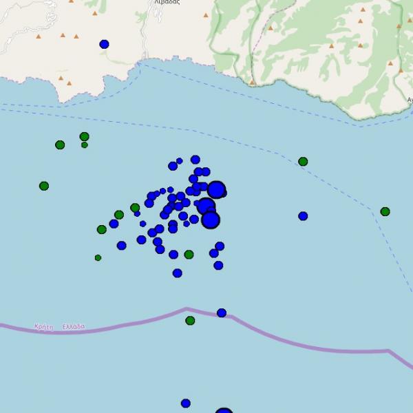 Δύο σεισμοί 3,7 και 4,4 Ρίχτερ μέσα σε 14 λεπτά ταρακούνησαν τη δυτική Κρήτη