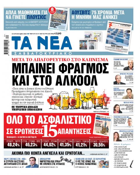 Διαβάστε στα «ΝΕΑ Σαββατοκύριακο»: Μπαίνει φραγμός και στο αλκοόλ