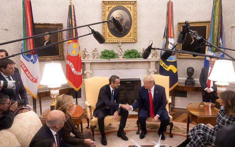 Trump gives thumbs up on Greek economy, silent on Turkish threats at talks with Mitsotakis