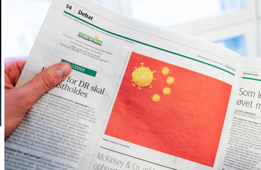 Σάλος με εφημερίδα της Δανίας που παρουσίασε την κινεζική σημαία με κοροναϊό