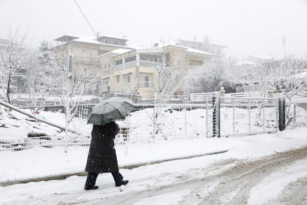 Θεσσαλονίκη : Στα λευκά ντύθηκε ο νομός – Χιόνια στον Χορτιάτη