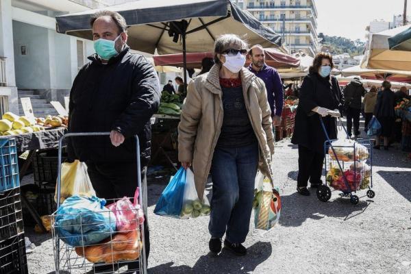 Κοροναϊός : Μειωμένη η κίνηση στη λαϊκή αγορά