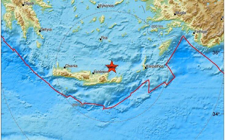 Σεισμός 3, 7 Ρίχτερ στην Κρήτη